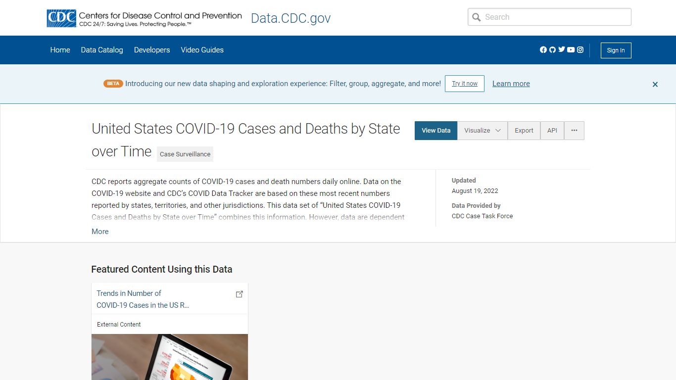 United States COVID-19 Cases and Deaths by State over Time | Data ...